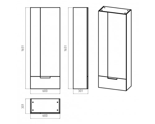 Заказать Лира - 60 Пенал универсальный эмаль (левый, правый - напольный, подвесной) в магазине сантехники Santeh-Crystal.ru