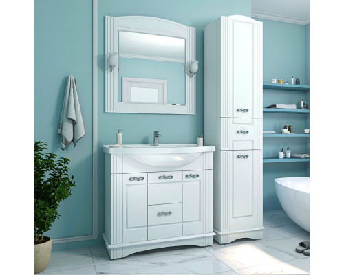 Заказать Эльбрус - 90 Тумба белая эмаль / раковина в магазине сантехники Santeh-Crystal.ru