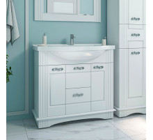 Эльбрус - 90 Тумба белая эмаль / раковина