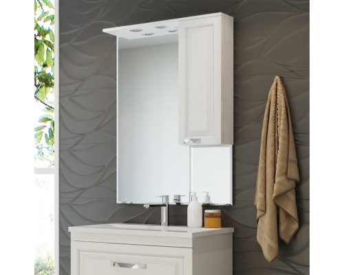 Купить Терра - 70 зеркало-шкаф белый правый в магазине сантехники Santeh-Crystal.ru