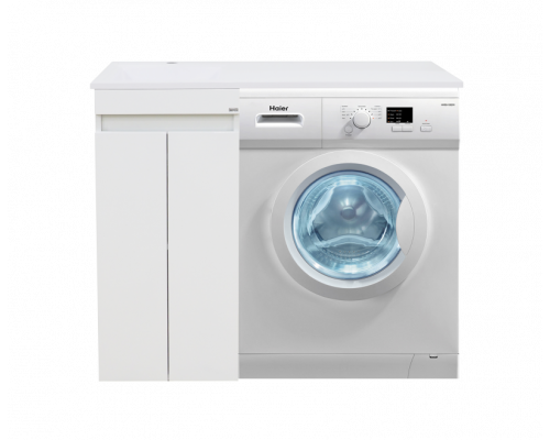 Приобрести Фостер - 40 Тумба напольная 2 ящ. под стиральную машину, белая / раковина левая в магазине сантехники Santeh-Crystal.ru