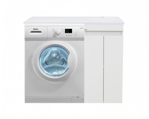 Заказать Фостер - 40 Тумба напольная 2 ящ. под стиральную машину, белая / раковина правая в магазине сантехники Santeh-Crystal.ru