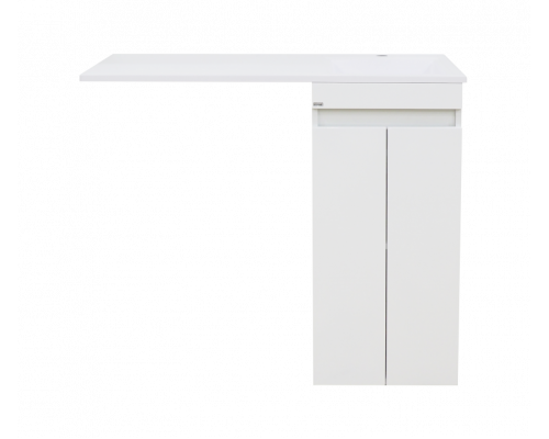 Заказать Фостер - 40 Тумба напольная 2 ящ. под стиральную машину, белая / раковина правая в магазине сантехники Santeh-Crystal.ru