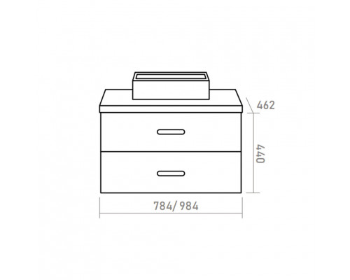 Заказать KRONA -100 Тумба с 2 ящ. подвесная под столешницу KEVO в магазине сантехники Santeh-Crystal.ru