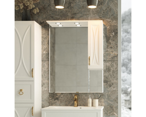 Приобрести Амбра - 80 зеркало-шкаф прав. (свет) в магазине сантехники Santeh-Crystal.ru