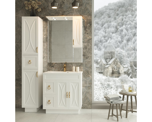 Приобрести Амбра - 80 зеркало-шкаф прав. (свет) в магазине сантехники Santeh-Crystal.ru