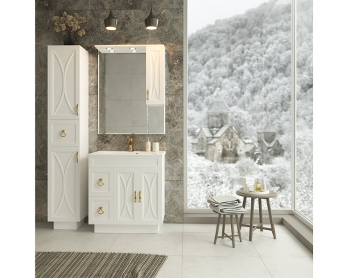 Приобрести Амбра - 80 зеркало-шкаф прав. (свет) в магазине сантехники Santeh-Crystal.ru