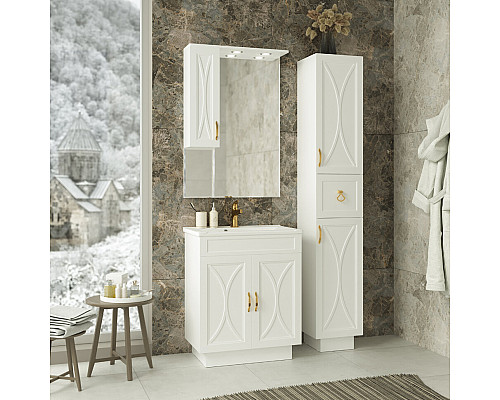 Купить Амбра - 35 Пенал левый белый в магазине сантехники Santeh-Crystal.ru