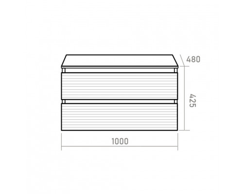 Заказать DAKOTA -100 Тумба подвесная 2 ящ. (ДСП (Дуб Гал/ Белый) в магазине сантехники Santeh-Crystal.ru