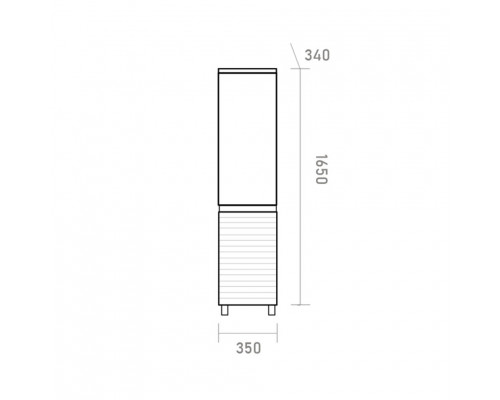 Заказать DAKOTA - 35 Пенал подвес/напол. правый (ДСП (Дуб Гал. Белый) в магазине сантехники Santeh-Crystal.ru