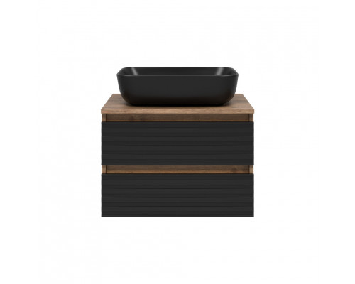 Приобрести DAKOTA - 60 Тумба подвесная 2 ящ. (ДСП (Дуб Гал. Черный кварц) в магазине сантехники Santeh-Crystal.ru
