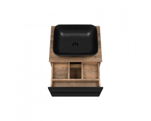 Приобрести DAKOTA - 60 Тумба подвесная 2 ящ. (ДСП (Дуб Гал. Черный кварц) в магазине сантехники Santeh-Crystal.ru