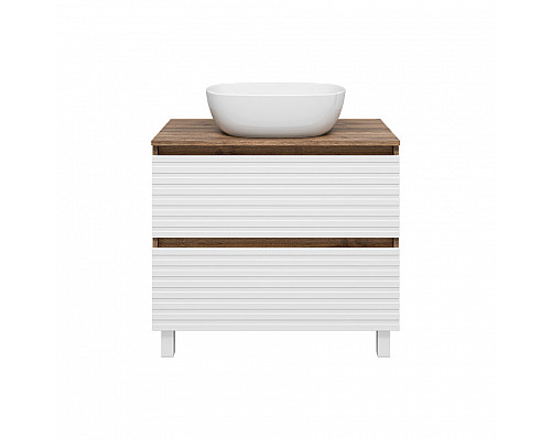 Заказать DAKOTA - 70 Тумба напольная 2 ящ.  (ДСП (Дуб Гал/ Белый) в магазине сантехники Santeh-Crystal.ru