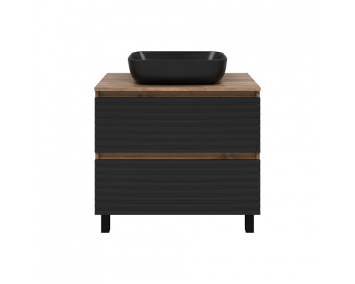 Купить DAKOTA - 70 Тумба напольная 2 ящ.  (ДСП (Дуб Гал. Черный кварц) в магазине сантехники Santeh-Crystal.ru
