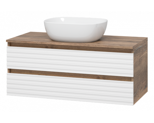 Заказать DAKOTA -100 Тумба подвесная 2 ящ. (ДСП (Дуб Гал/ Белый) в магазине сантехники Santeh-Crystal.ru