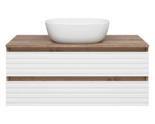 Заказать DAKOTA -100 Тумба подвесная 2 ящ. (ДСП (Дуб Гал/ Белый) в магазине сантехники Santeh-Crystal.ru