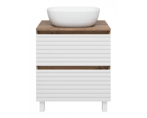 Купить DAKOTA - 60 Тумба напольная 2 ящ.  (ДСП (Дуб Гал/ Белый) в магазине сантехники Santeh-Crystal.ru