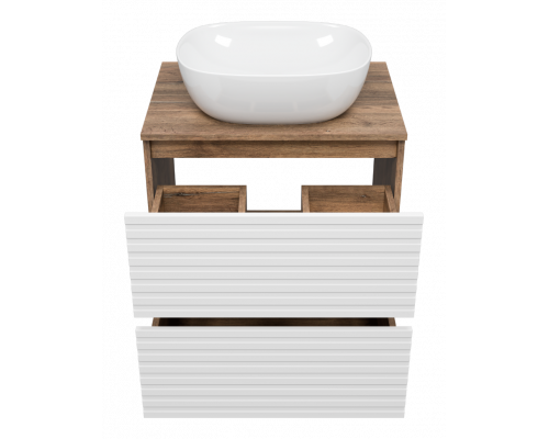 Купить DAKOTA - 60 Тумба напольная 2 ящ.  (ДСП (Дуб Гал/ Белый) в магазине сантехники Santeh-Crystal.ru