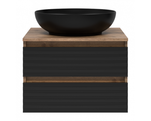 Приобрести DAKOTA - 60 Тумба подвесная 2 ящ. (ДСП (Дуб Гал. Черный кварц) в магазине сантехники Santeh-Crystal.ru