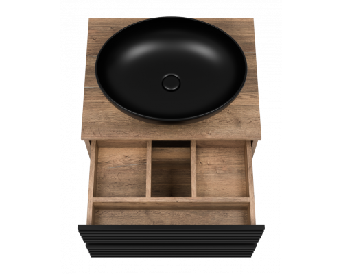 Приобрести DAKOTA - 60 Тумба подвесная 2 ящ. (ДСП (Дуб Гал. Черный кварц) в магазине сантехники Santeh-Crystal.ru