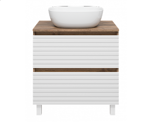 Заказать DAKOTA - 70 Тумба напольная 2 ящ.  (ДСП (Дуб Гал/ Белый) в магазине сантехники Santeh-Crystal.ru