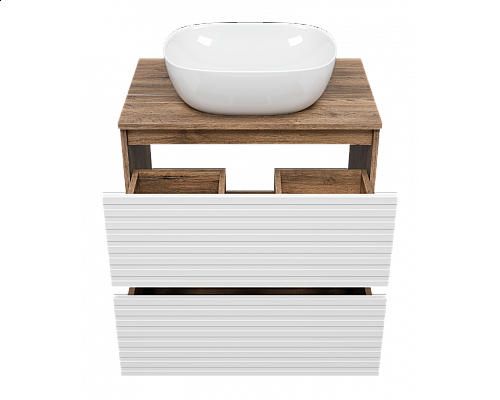 Заказать DAKOTA - 70 Тумба напольная 2 ящ.  (ДСП (Дуб Гал/ Белый) в магазине сантехники Santeh-Crystal.ru