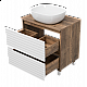 Заказать DAKOTA - 70 Тумба напольная 2 ящ.  (ДСП (Дуб Гал/ Белый) в магазине сантехники Santeh-Crystal.ru