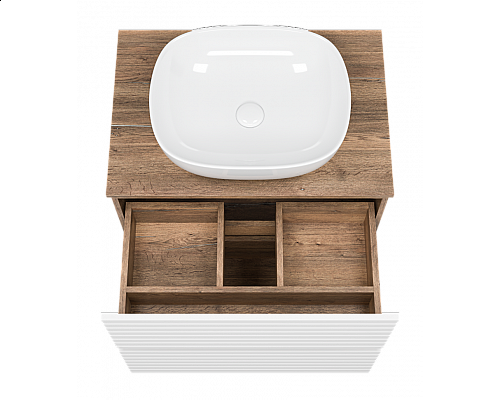 Заказать DAKOTA - 70 Тумба напольная 2 ящ.  (ДСП (Дуб Гал/ Белый) в магазине сантехники Santeh-Crystal.ru