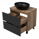 Купить DAKOTA - 70 Тумба напольная 2 ящ.  (ДСП (Дуб Гал. Черный кварц) в магазине сантехники Santeh-Crystal.ru