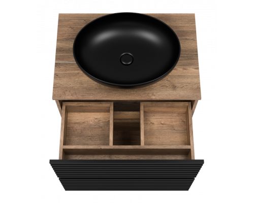 Купить DAKOTA - 70 Тумба напольная 2 ящ.  (ДСП (Дуб Гал. Черный кварц) в магазине сантехники Santeh-Crystal.ru