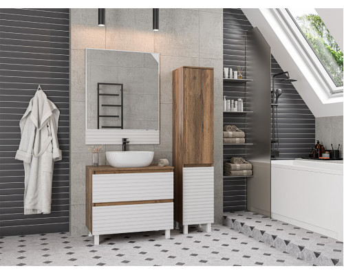 Заказать DAKOTA - 35 Пенал подвес/напол. правый (ДСП (Дуб Гал. Белый) в магазине сантехники Santeh-Crystal.ru