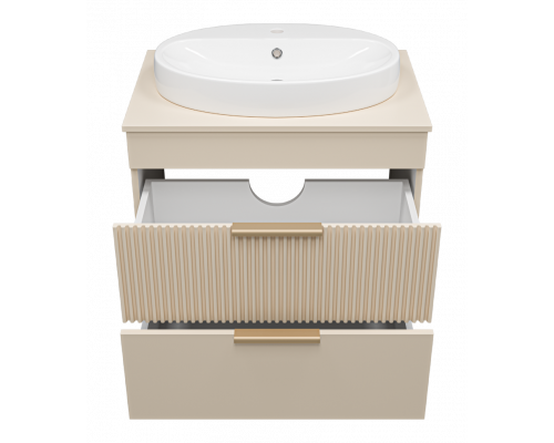 Купить ENFIDA - 70 Тумба напольная 2 ящ. бежевая мат. эмаль (Энфида) в магазине сантехники Santeh-Crystal.ru