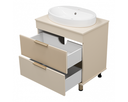 Купить ENFIDA - 70 Тумба напольная 2 ящ. бежевая мат. эмаль (Энфида) в магазине сантехники Santeh-Crystal.ru