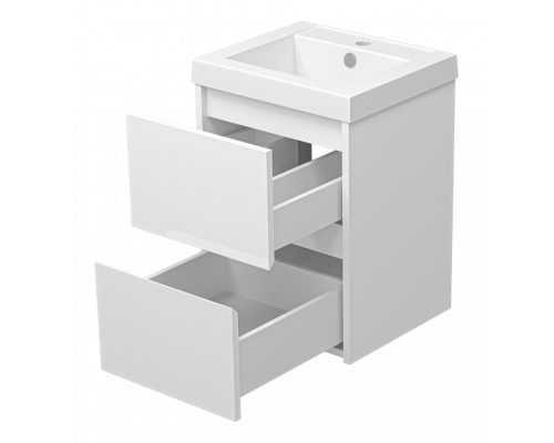 Купить Алиса - 40 тумба 2 ящ. подвесная белая эмаль в магазине сантехники Santeh-Crystal.ru