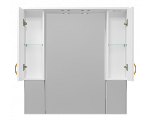 Заказать Амбра -100 зеркало-шкаф (свет) белое в магазине сантехники Santeh-Crystal.ru