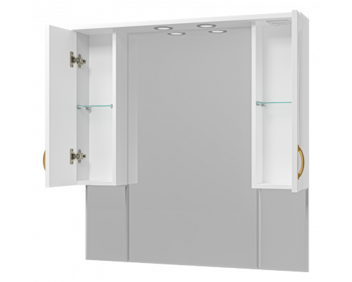 Заказать Амбра -100 зеркало-шкаф (свет) белое в магазине сантехники Santeh-Crystal.ru