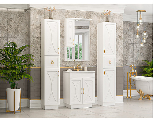 Приобрести Амбра - 65 зеркало-шкаф лев. (свет) в магазине сантехники Santeh-Crystal.ru