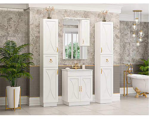 Купить Амбра - 65 зеркало-шкаф прав. (свет) в магазине сантехники Santeh-Crystal.ru