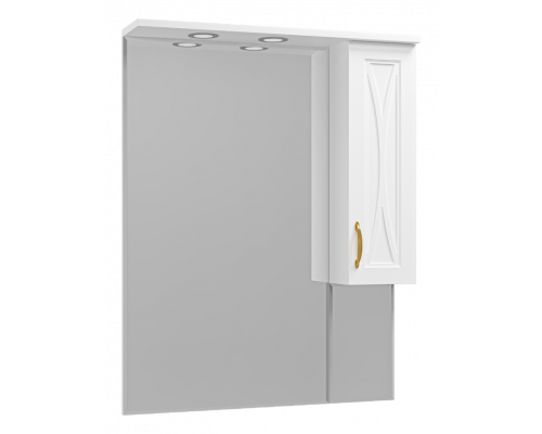 Приобрести Амбра - 80 зеркало-шкаф прав. (свет) в магазине сантехники Santeh-Crystal.ru