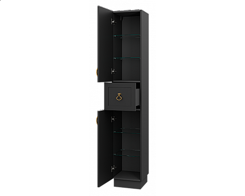 Заказать Амбра - 35 Пенал левый черный матовый в магазине сантехники Santeh-Crystal.ru