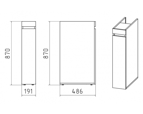 Заказать Амур - 19 Тумба напольная д/расход.матер. под стир. машину в магазине сантехники Santeh-Crystal.ru