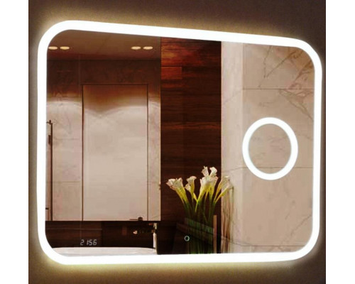 Купить СТАЙЛ B 135 Зеркало 1200*800 с увеличительным зеркалом, часами в магазине сантехники Santeh-Crystal.ru