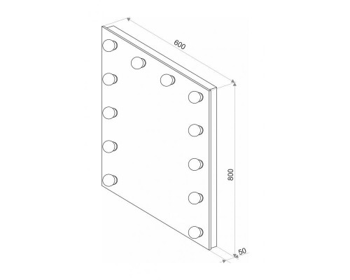 Заказать СТАЙЛ Гримерное Зеркало  600*800 12 ламп в магазине сантехники Santeh-Crystal.ru