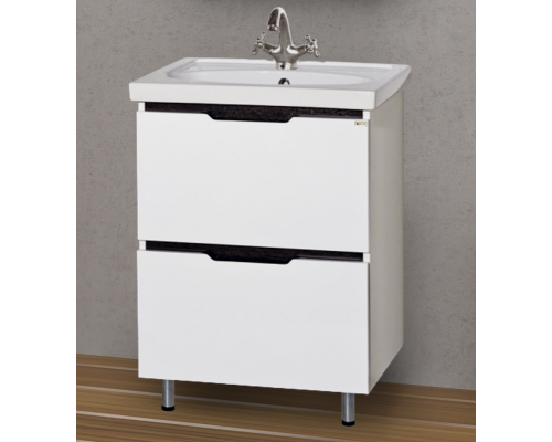 Купить Лайм - 60 Тумба напольная  с 2 ящ. комбинированная О в магазине сантехники Santeh-Crystal.ru