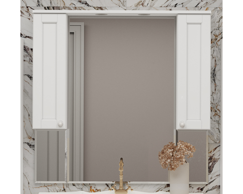 Заказать Латте -105 Зеркало-шкаф белая эмаль в магазине сантехники Santeh-Crystal.ru