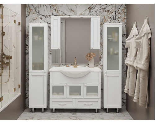 Заказать Латте -105 Зеркало-шкаф белая эмаль в магазине сантехники Santeh-Crystal.ru