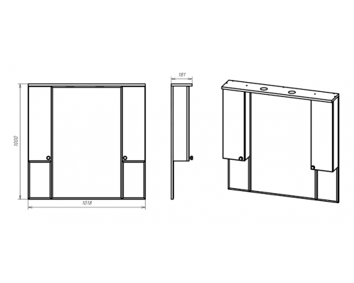 Заказать Латте -105 Зеркало-шкаф белая эмаль в магазине сантехники Santeh-Crystal.ru