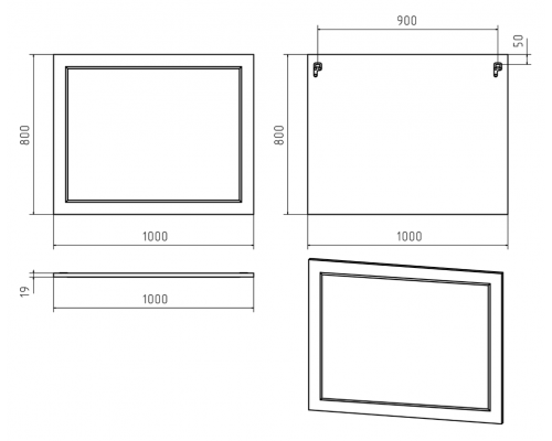 Приобрести Лейла -100 Зеркало в раме БЕЛОЕ в магазине сантехники Santeh-Crystal.ru