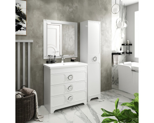 Заказать Лейла - 70 Зеркало в раме БЕЛОЕ в магазине сантехники Santeh-Crystal.ru