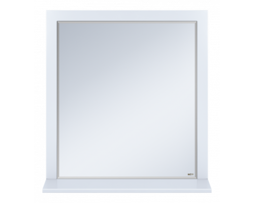 Приобрести Сахара - 75 Зеркало в раме белое с полкой О в магазине сантехники Santeh-Crystal.ru